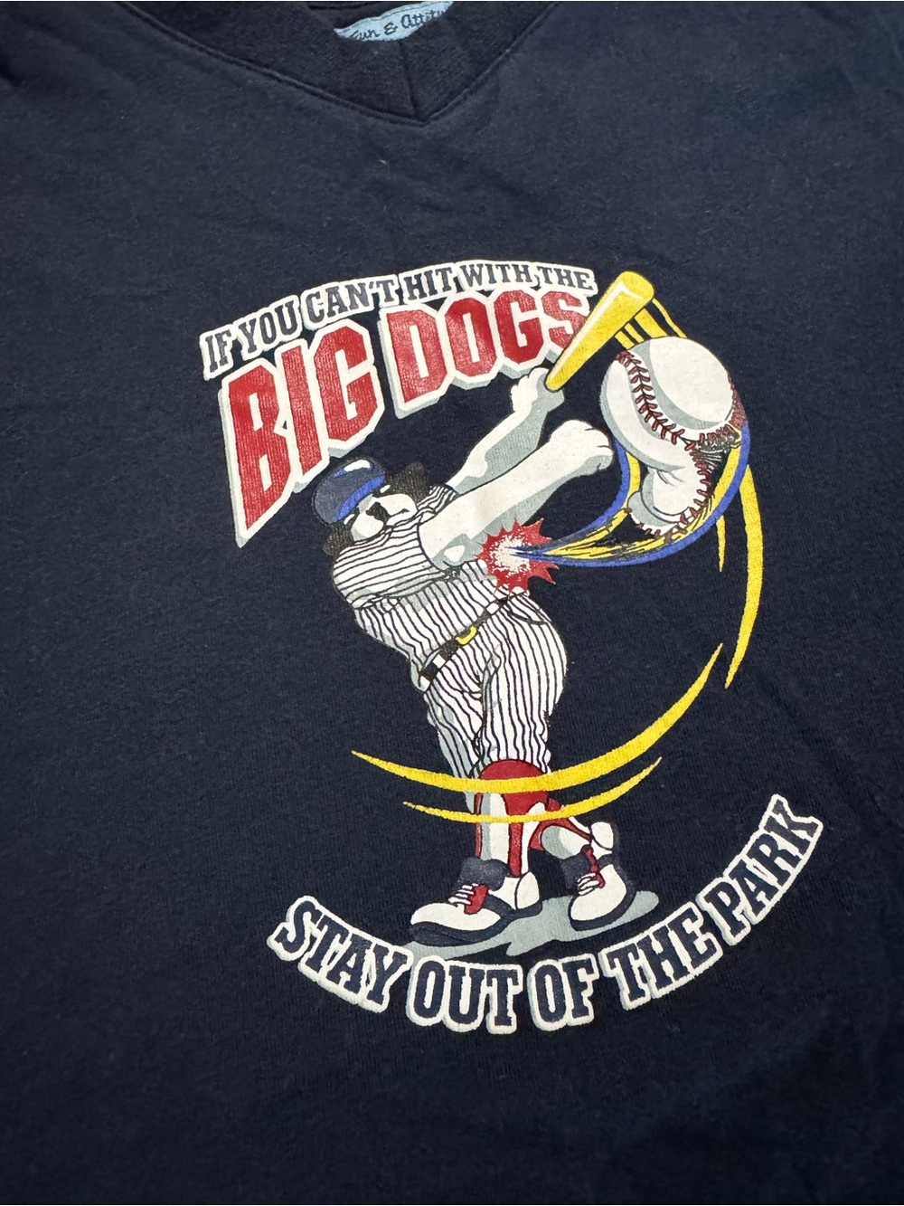 Vintage Little Big Dogs Baseball T-shirt Boys 4-5 navy blue